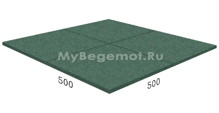 Резиновая плитка RUBBLEX STANDART, 50x50 см, зеленая