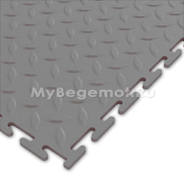 Модульное напольное ПВХ покрытие M-TILE HARD STEEL, RAL 7035, Светло-Серый.