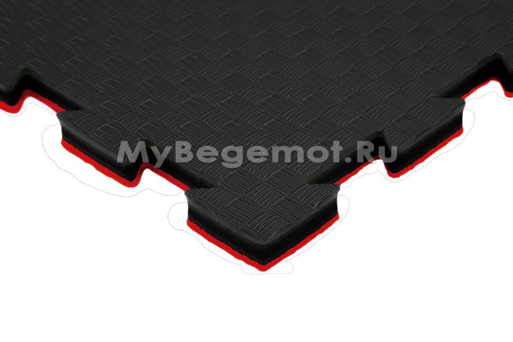 Будо-маты, спортивные маты ЭВА JT 100х100x1.5 см, красно-черные