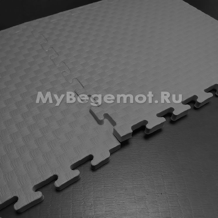 Мягкий пол в детскую комнату, коврики-пазлы из ЭВА 50х50x2 см. Серый.