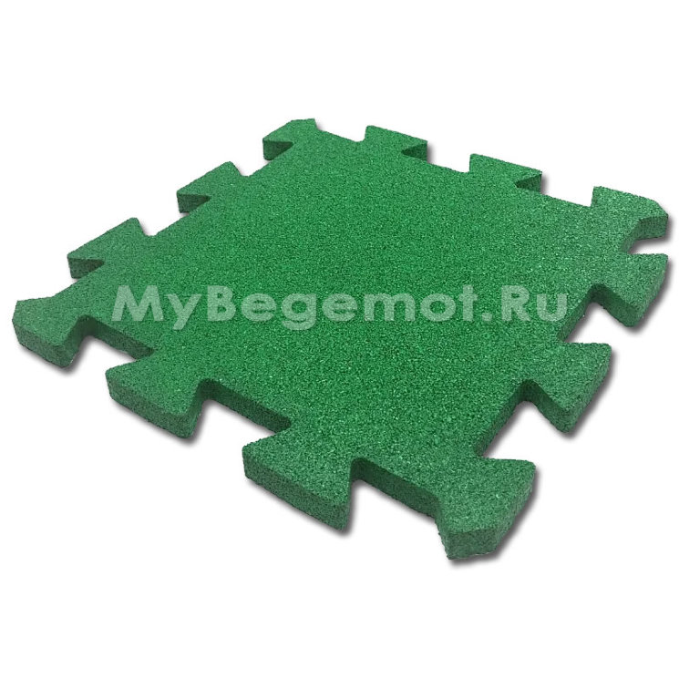 Резиновая плитка на пазлах M-KORT PUZZLE, 500x500х40 мм, зеленая